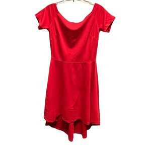 Sarin Mathews size M red high low hem dress.